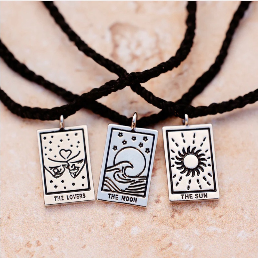 Brand New - Pura Vida SUN Tarot Card Charm Bracelet in black and silver.